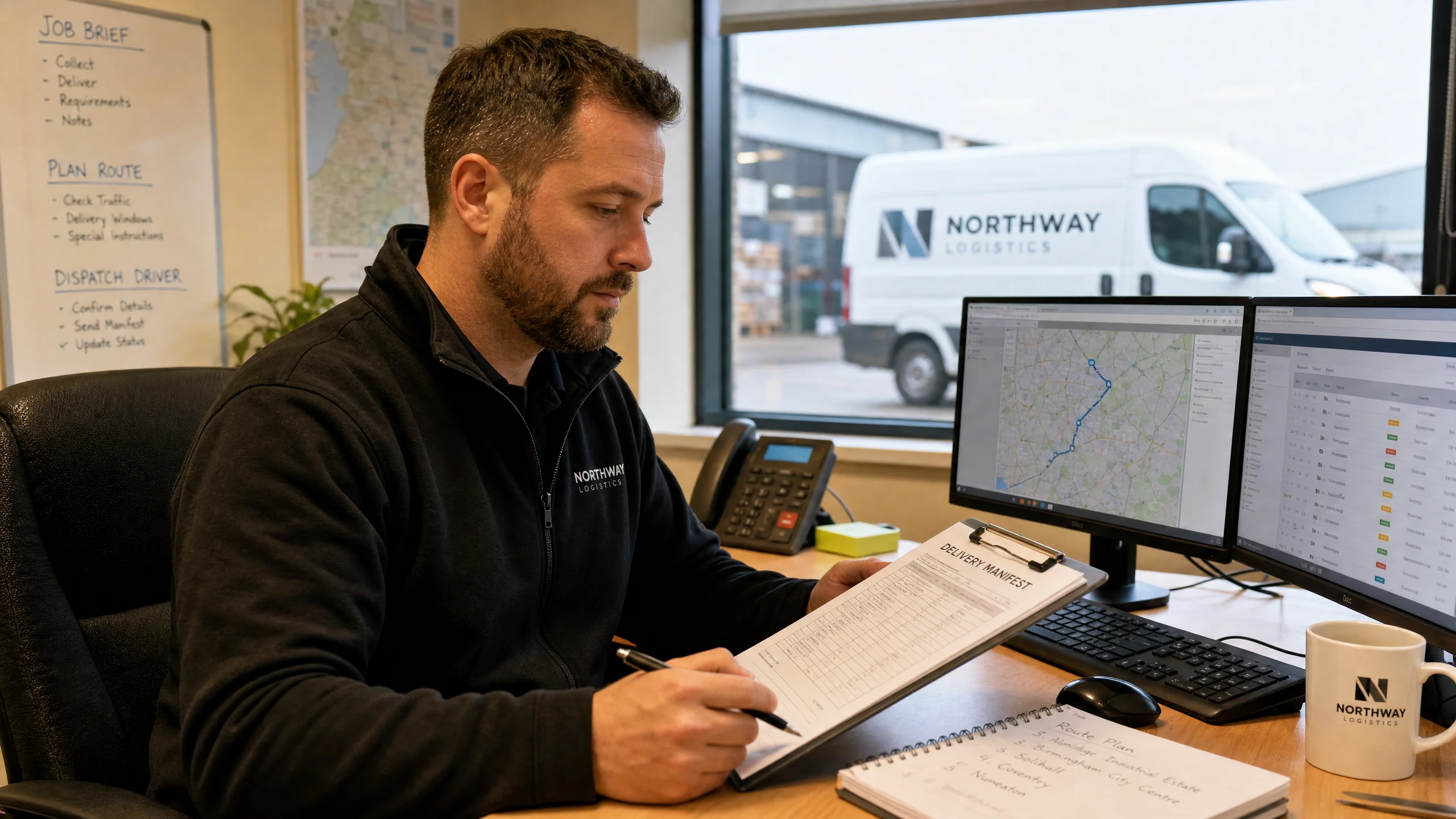 Cockrams courier process — how a job moves from enquiry to delivery
